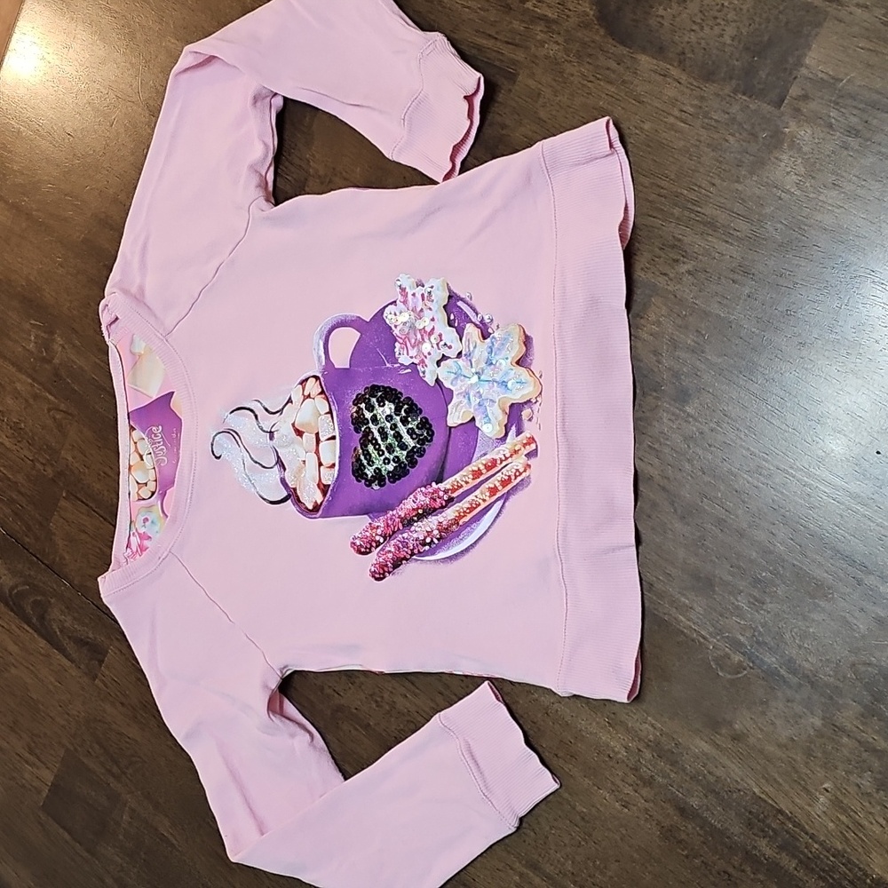 3 for $10 ☕ Hot Cocoa & Cookies Sparkle Sweatshirt Size 7